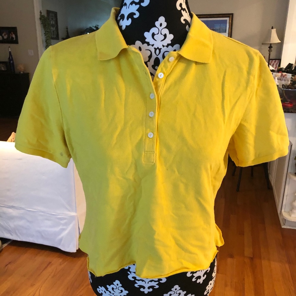 Yellow polo crop top size small